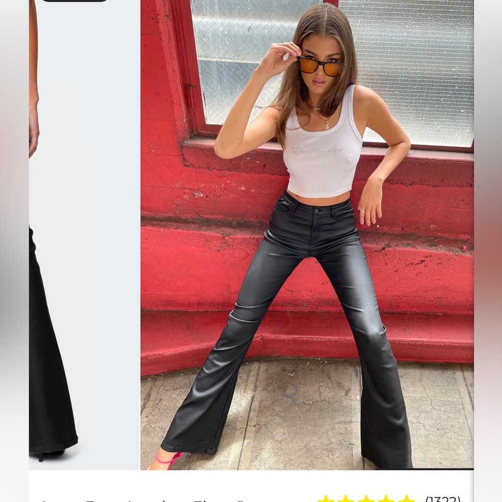 Edikted flare leather pant